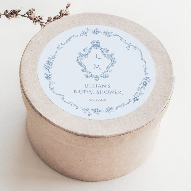 Sticker Rond Couronne de chinoiserie Toile Crête Quelque Chose  (Créateur téléchargé)