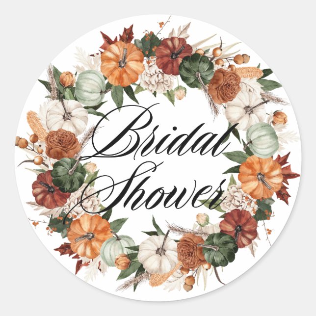 Sticker Rond Couronne de citrouilles Boho pour la mariée d'auto (Devant)