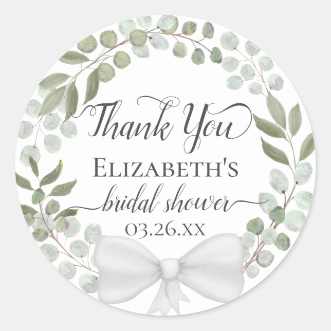 Sticker Rond Couronne de feuillage d'eucalyptus pour la fête de (Devant)