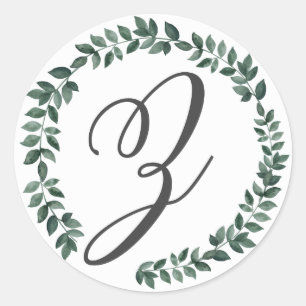 Sticker Rond Couronne de feuilles botaniques minimalistes avec