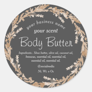 Sticker Rond Couronne de fleur sauvage biologique sur le beurre