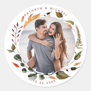 Sticker Rond Couronne de fleurs aux couleurs de la terre modern