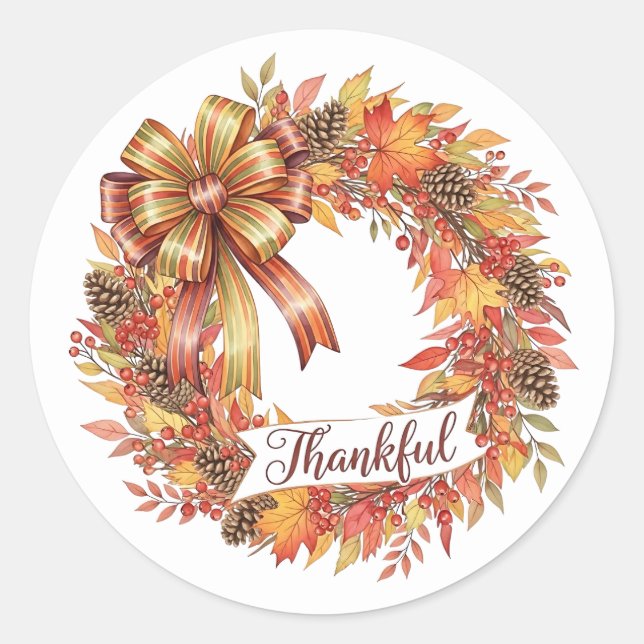 Sticker Rond Couronne de gratitude (Devant)