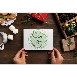 Sticker Rond Couronne de houx de Noël fait maison avec amour