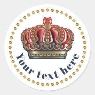 Sticker Rond Couronne de la Croix Royale - Bleu Or