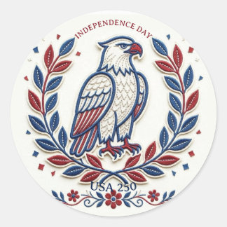Sticker Rond Couronne de l'aigle patriotique de l'indépendance 