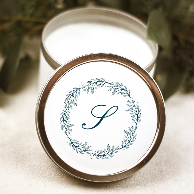 Sticker Rond Couronne de mariage à l'écriture classique Monogra (Créateur téléchargé)