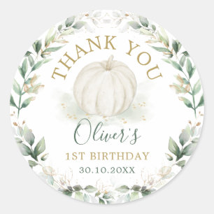 Sticker Rond Couronne de naissance Petite citrouille de sauge v