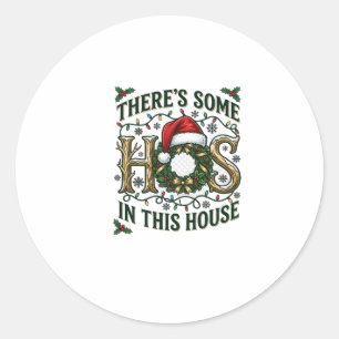 Sticker Rond Couronne de Noël de Hos House Chapeau de Père Noël