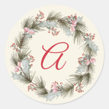 Couronne de Noël élégante avec monogramme pour pho