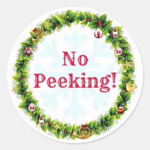 Sticker Rond Couronne de Noël Pas de pékin