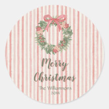 Couronne de Noël rose personnalisée