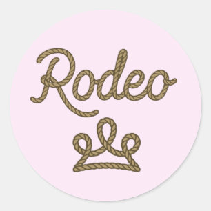 Sticker Rond Couronne de Princesse de Rodéo Country Western Ros