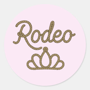Sticker Rond Couronne de Reine de Rodéo Country Western Rose 