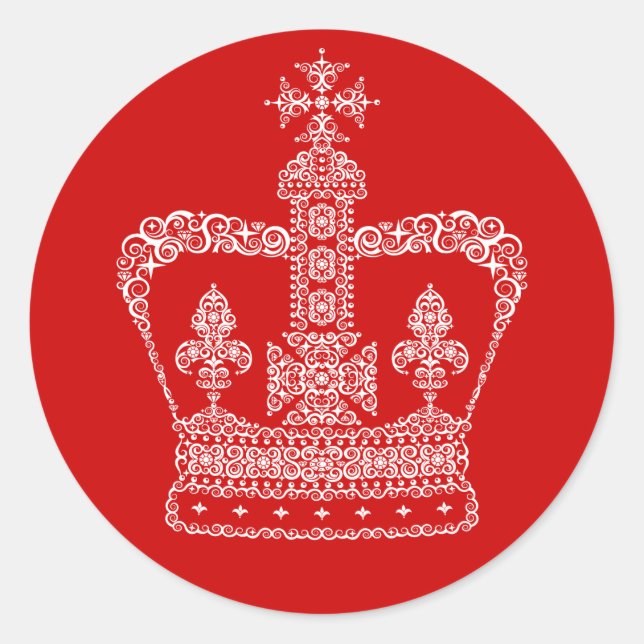 Sticker Rond Couronne de roi ou de reine (Devant)