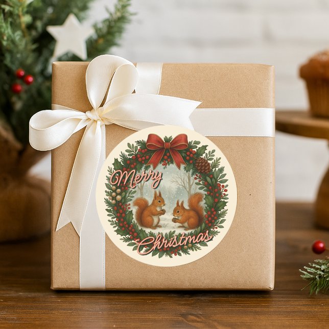 Sticker Rond Couronne De Vacances Anglaise Rétro Avec De Mignon (Créateur téléchargé)