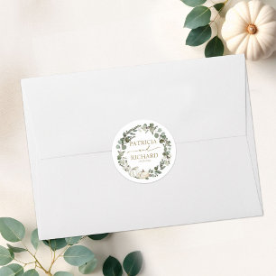 Sticker Rond Couronne de verdure de citrouille blanche pour mar
