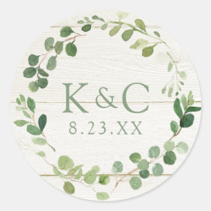 Sticker Rond Couronne de verdure d'eucalyptus pour la douche de