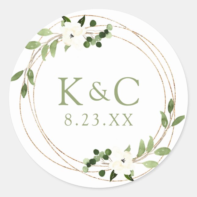 Sticker Rond Couronne de verdure géométrique pour la douche de  (Devant)