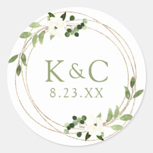Sticker Rond Couronne de verdure géométrique pour la douche de