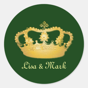 Sticker Rond Couronne Design II - Or