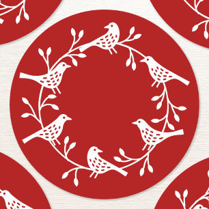 Sticker Rond Couronne d'oiseaux Style scandinave moderne