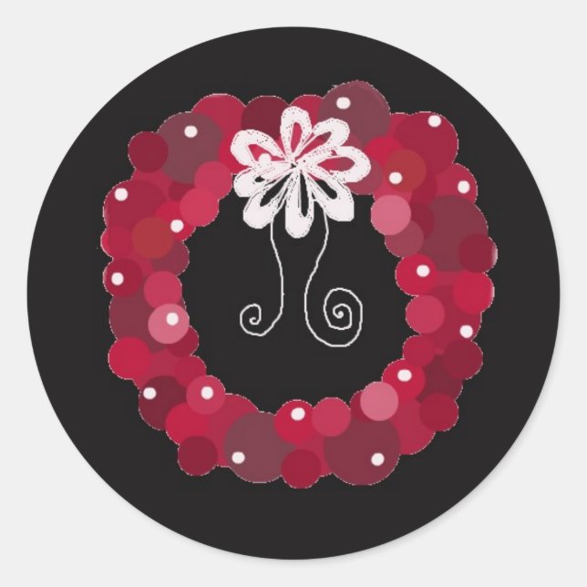 Sticker Rond Couronne Élégante Rouge (Devant)