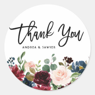 Sticker Rond Couronne florale automnale aquarelle boho