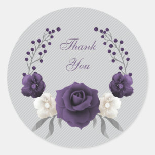 Sticker Rond couronne florale blanche pourpre poussiéreuse