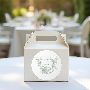 Sticker Rond Couronne florale de sauge romantique avec mariage