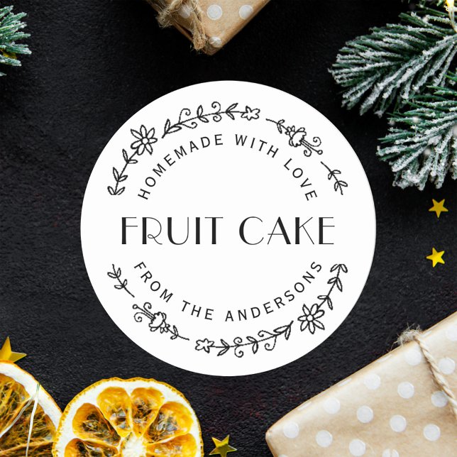 Sticker Rond Couronne florale rustique pour les cadeaux de fête (Créateur téléchargé)