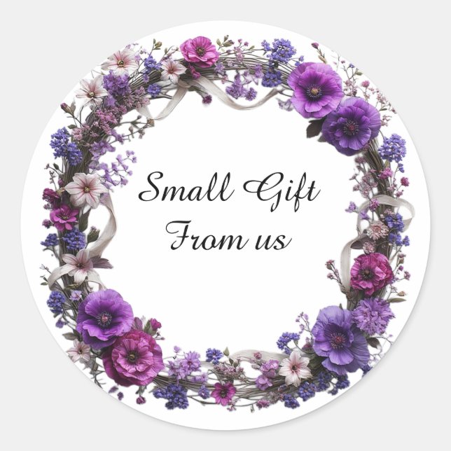 Sticker Rond Couronne florale vibrante (Devant)