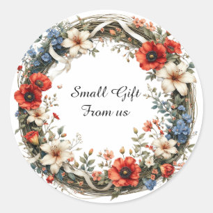Sticker Rond Couronne florale vibrante
