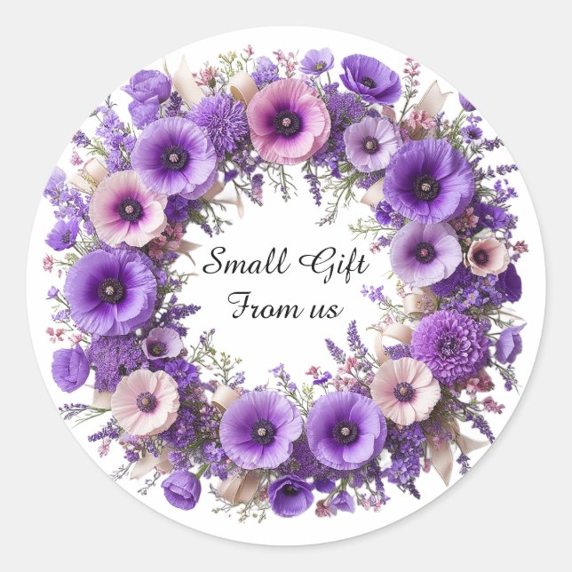 Sticker Rond Couronne florale vibrante (Devant)