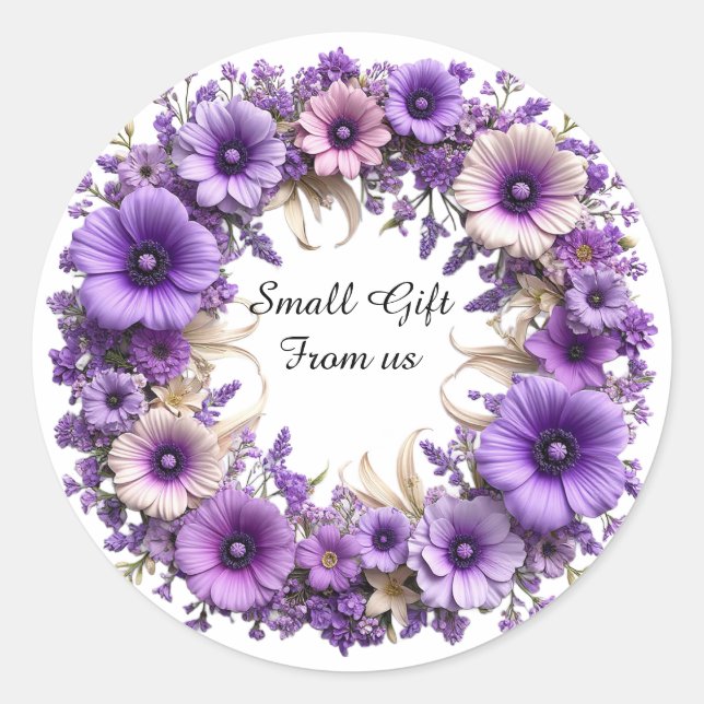 Sticker Rond Couronne florale vibrante (Devant)