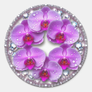 Sticker Rond Couronne florale vibrante aux fleurs colorées