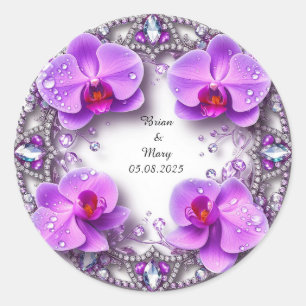 Sticker Rond Couronne florale vibrante aux fleurs colorées