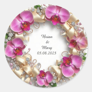 Sticker Rond Couronne florale vibrante aux fleurs colorées