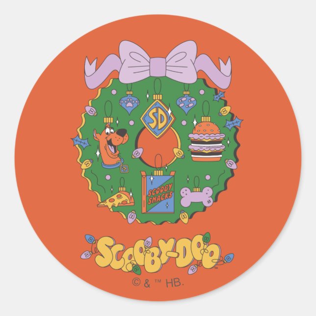 Sticker Rond Couronne graphique de snack de vacances de Scooby- (Devant)