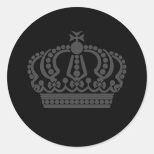 Sticker Rond Couronne grise