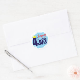 Sticker Rond Couronné le 4 juillet