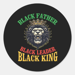 Sticker Rond Couronne Lion noir Père noir Black Leader Black Ki