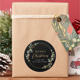 Sticker Rond Couronne minimaliste Joyeux Noël
