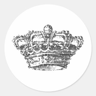 Sticker Rond Couronne noire