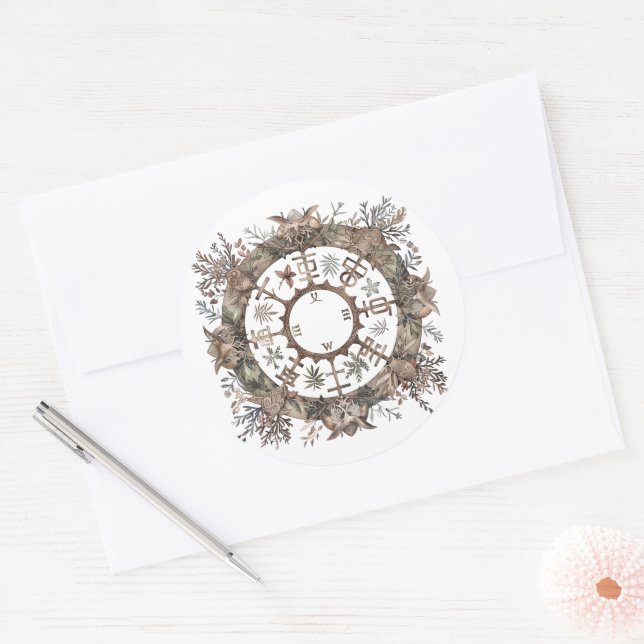 Sticker Rond Couronne nordique (Enveloppe)