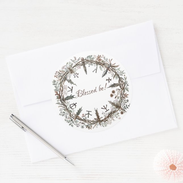Sticker Rond Couronne nordique (Enveloppe)