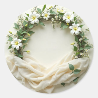 Sticker Rond Couronne nuptiale avec tissu en bas