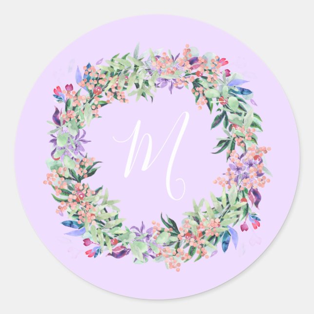 Sticker Rond Couronne Pastel - Violet clair (Devant)