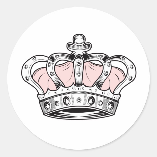 Sticker Rond Couronne - PInk (Devant)