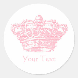 Sticker Rond Couronne rose